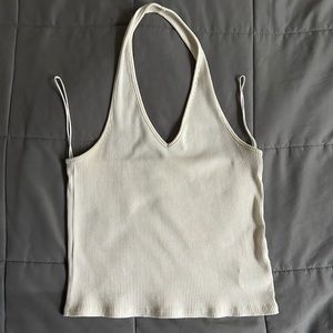 American Eagle Cream Halter Top Size L